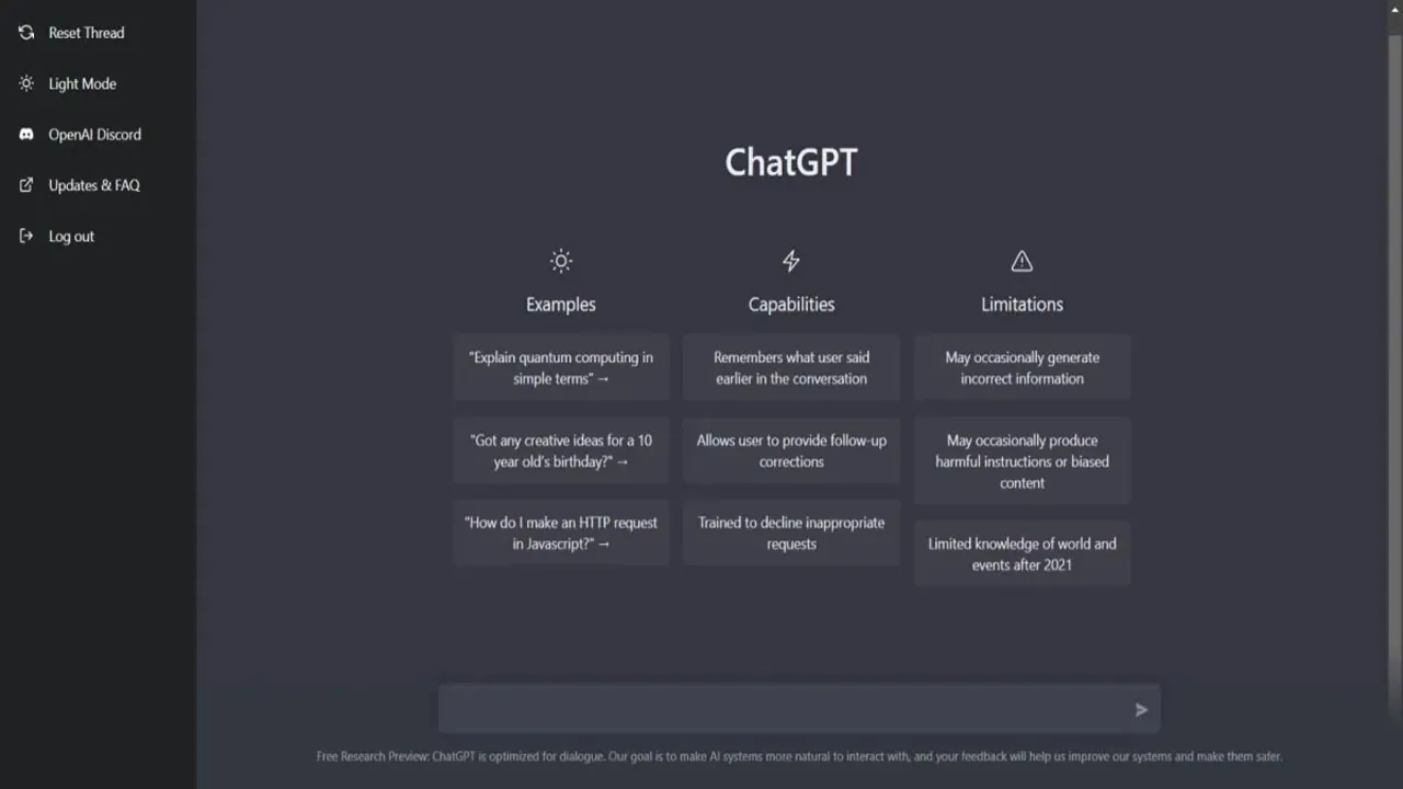 Chat GPT Interface