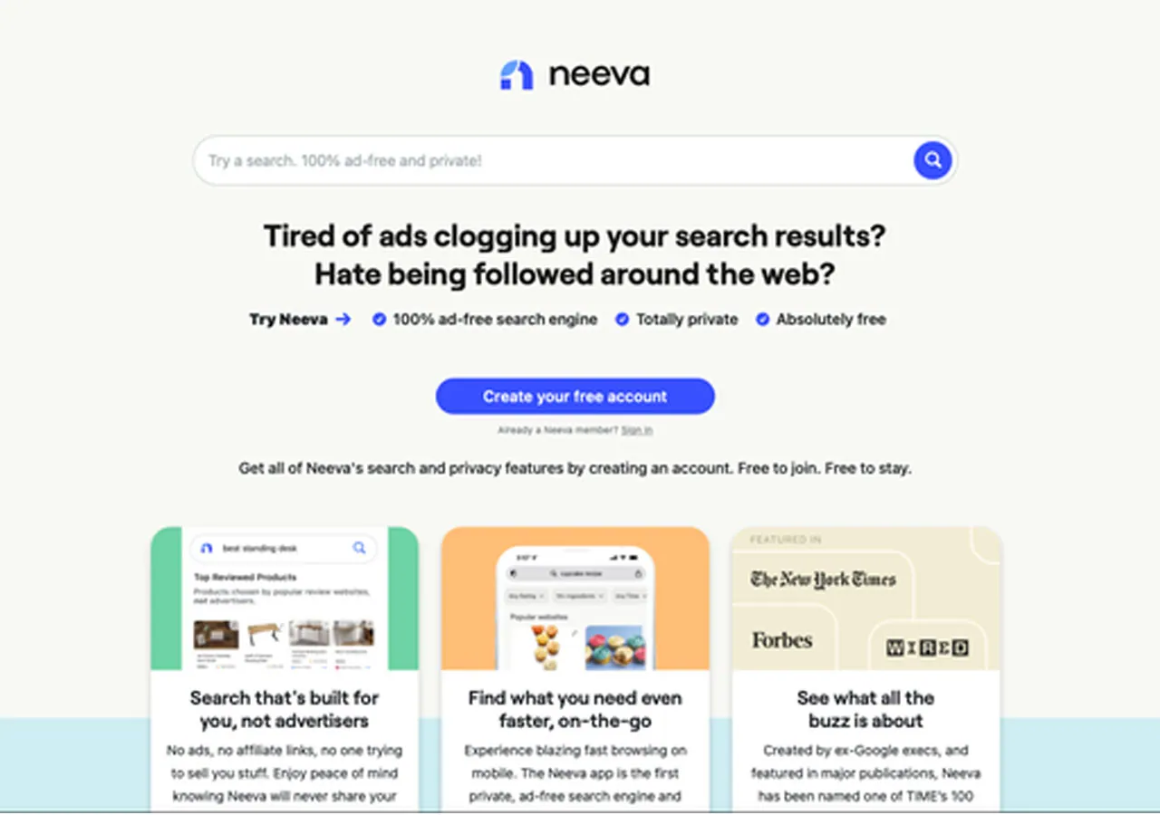 Neeva AI Search engine